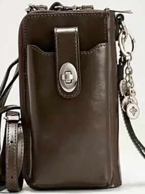 Patricia Nash Amalia Leather Crossbody Phone Pouch - Dark Brown